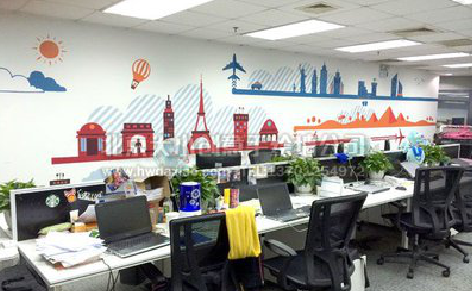 永善教你设计办公室墙绘的方法。