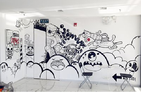 永善手绘墙并非传统涂鸦。